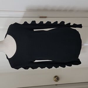 Harper Lane, Size M Black Hole Cutout Sleeve Long Sleeve Knit Sweater, EUC